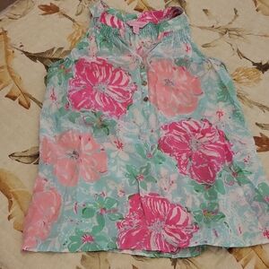 Lilly Pulitzer Silk Top Poolside Beach Walk